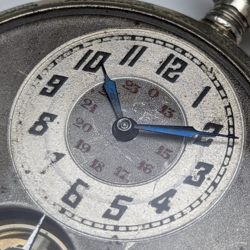 Antique Hebdomas 8-day winding pocket watch metal case works well